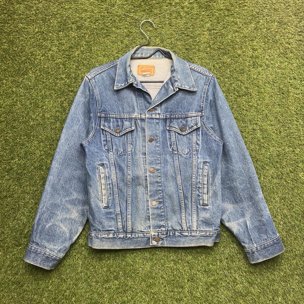 Vintage Gap Pioneer Denim Jacket Mens 38 Blue Acid Wash Trucker Made in USA